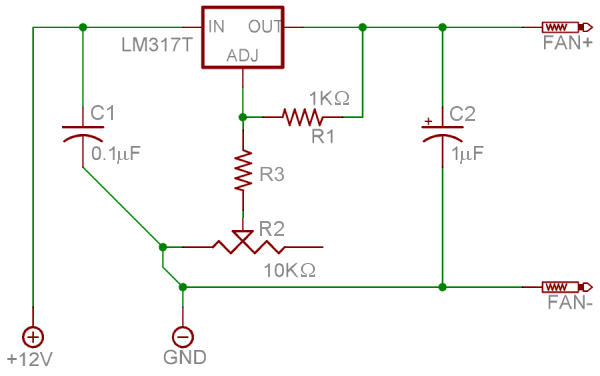 Control de ventiladores basado en el LM317T