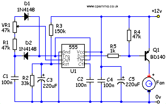 Circuito PWM utilizando un 555 y transistor BD140